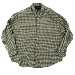 Vintage Abercrombie & Fitch Flannel Button Down Shirt Mens XL Green Plaid Cotton
